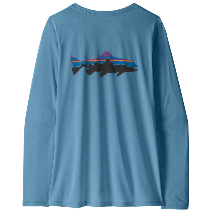 Patagonia Long-Sleeve Cap Cool-Fitz Roy Trout Shirt - Women's Shore Blue-Light Shore Blue X-Dye