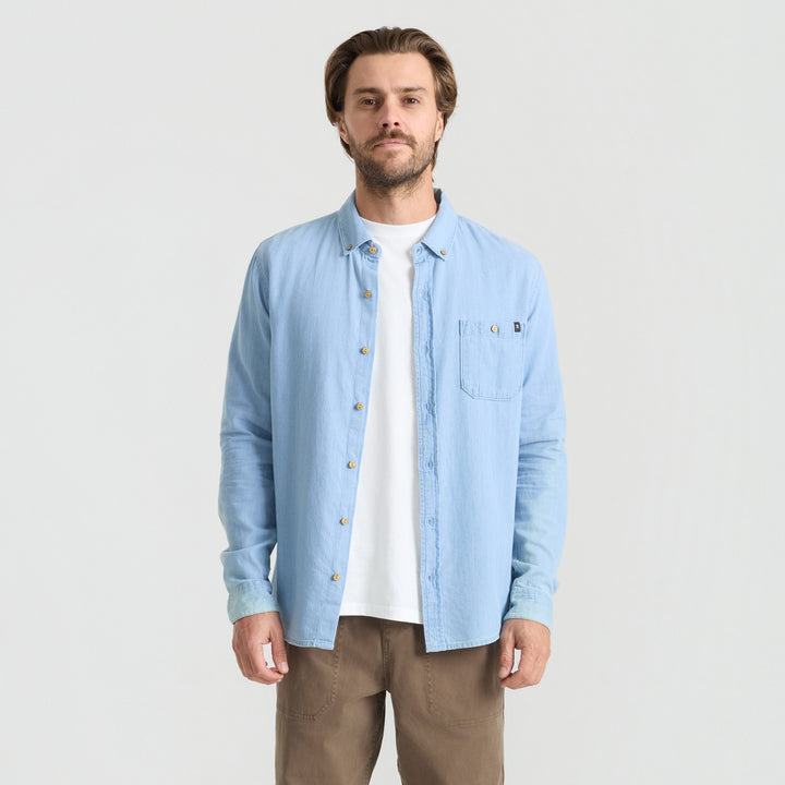 Roark Scholar Chambray Long-Sleeve Shirt - Men's Bleached