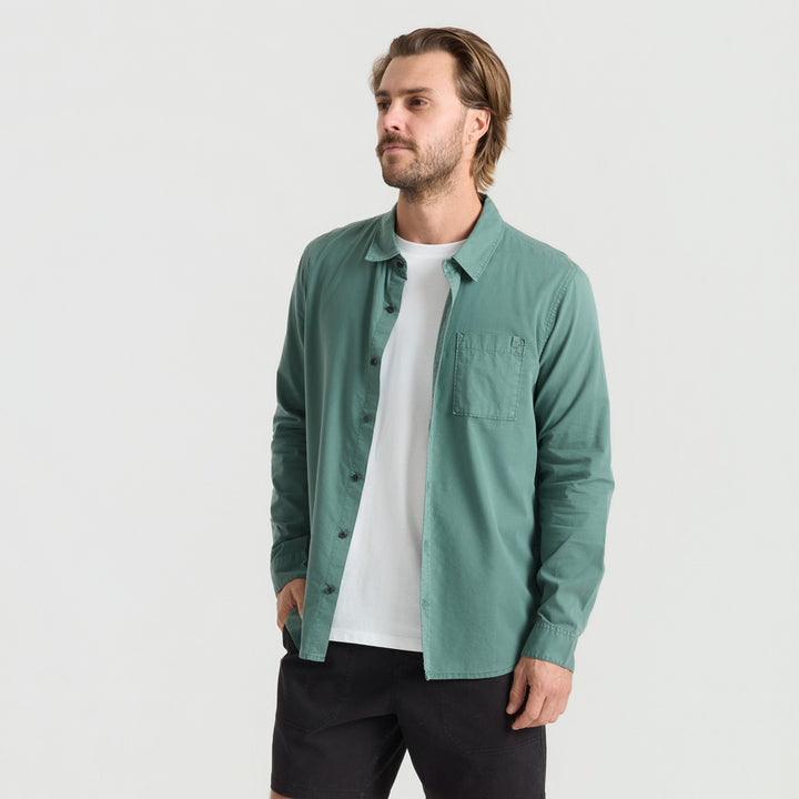 Roark Made To Fade Long-Sleeve Shirt - Men's Washed Slate Green
