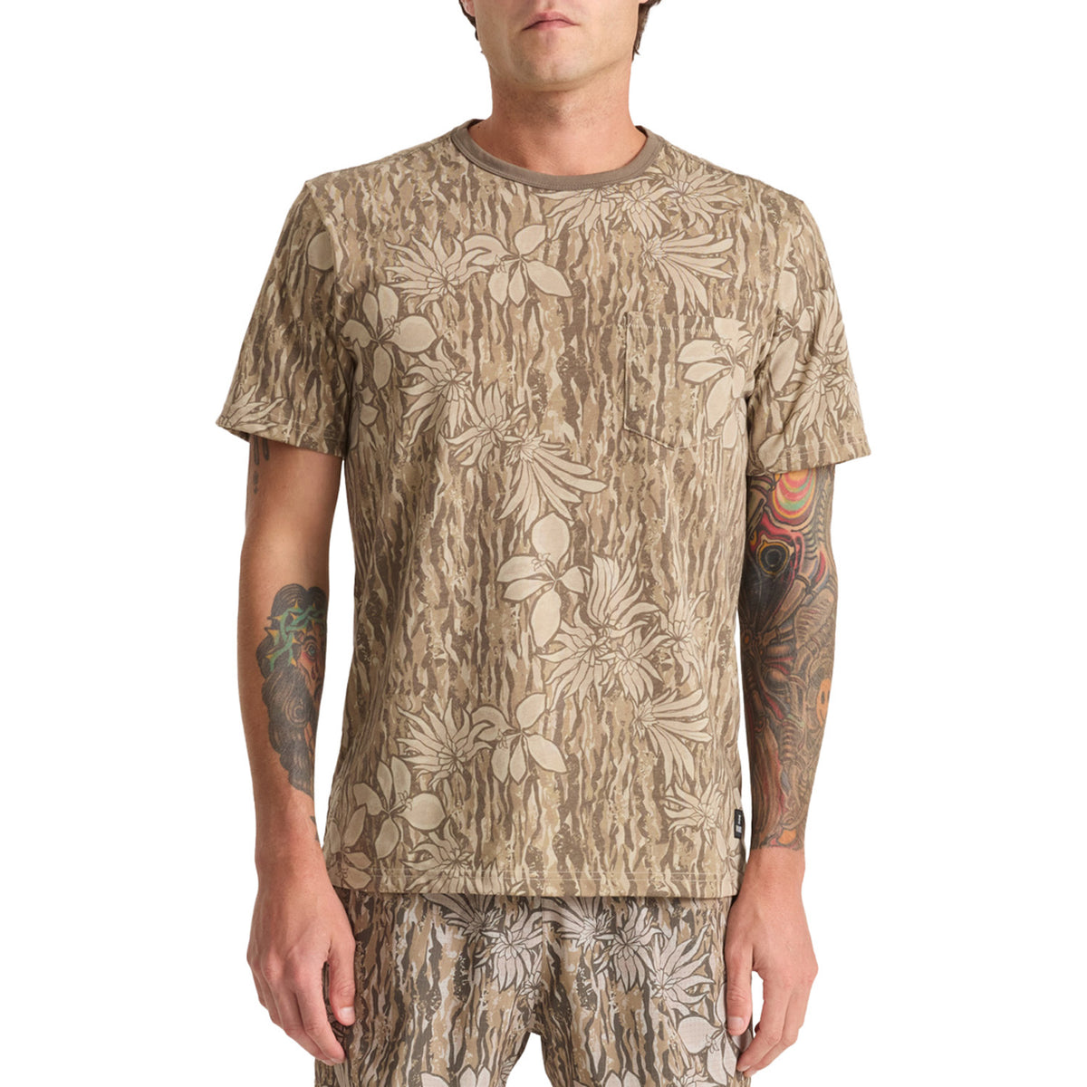 Roark Mathis Active Tie Dye Pocket T-Shirt - Men's Khaki