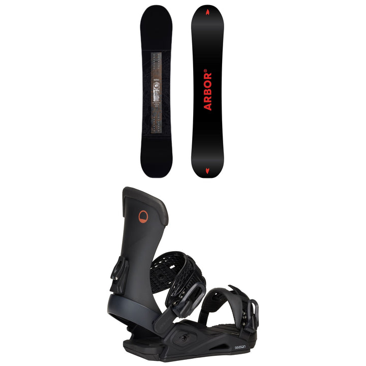 Arbor Red Gerard Pro Snowboard + Season Meld Snowboard Bindings 2026