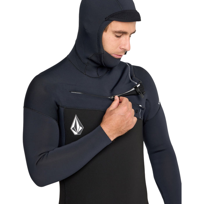 Volcom 5/4/3 Modulator Chest Zip Hooded Wetsuit Black
