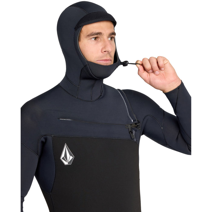 Volcom 5/4/3 Modulator Chest Zip Hooded Wetsuit Black