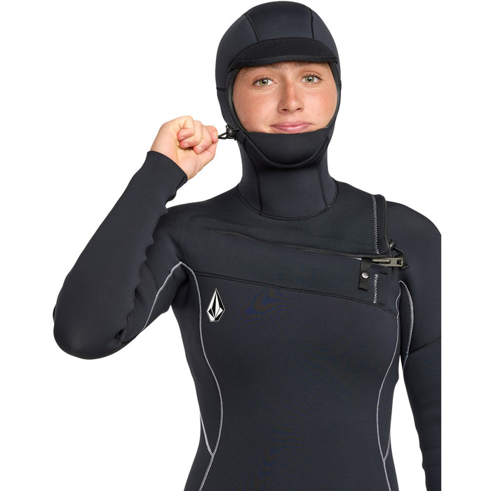 Volcom 5/4 Modulator Chest Zip Hooded Wetsuit - Women's Black