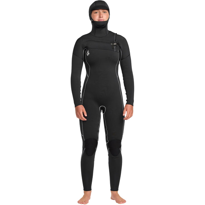 Volcom 5/4 Modulator Chest Zip Hooded Wetsuit - Women's Black