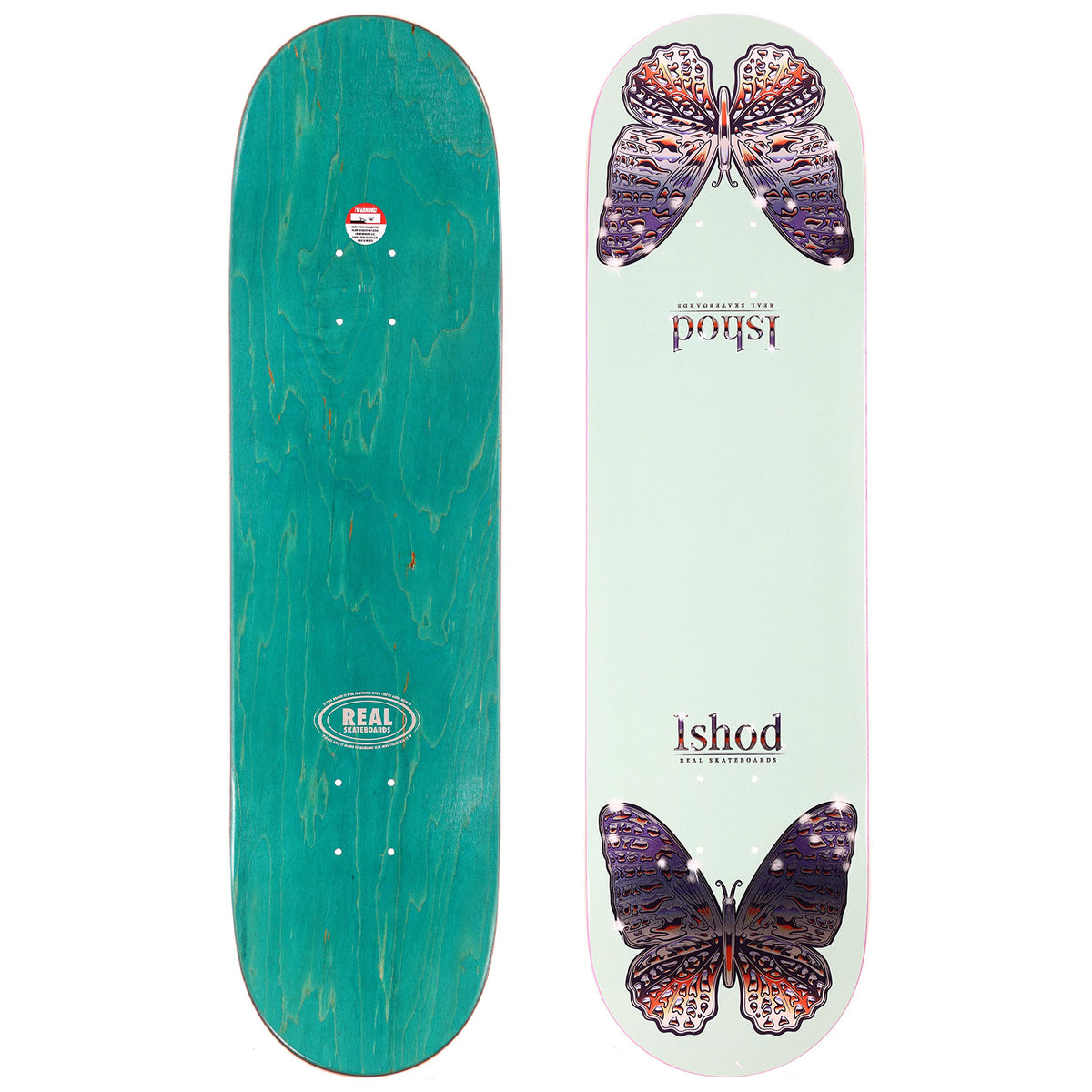 Real Ishod Mariposa Chrome Twin Tail 8.5 Skateboard Deck