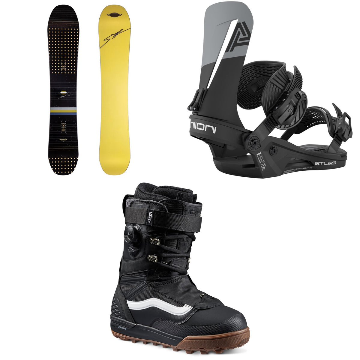Sims Fakie Snowboard + Union Atlas Snowboard Bindings + Vans Infuse Snowboard Boots 2026