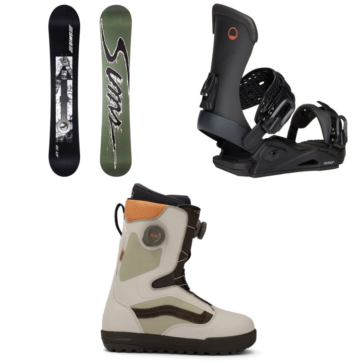 Sims ATV Snowboard + Season Meld Snowboard Bindings + Vans Aura Pro Snowboard Boots 2026