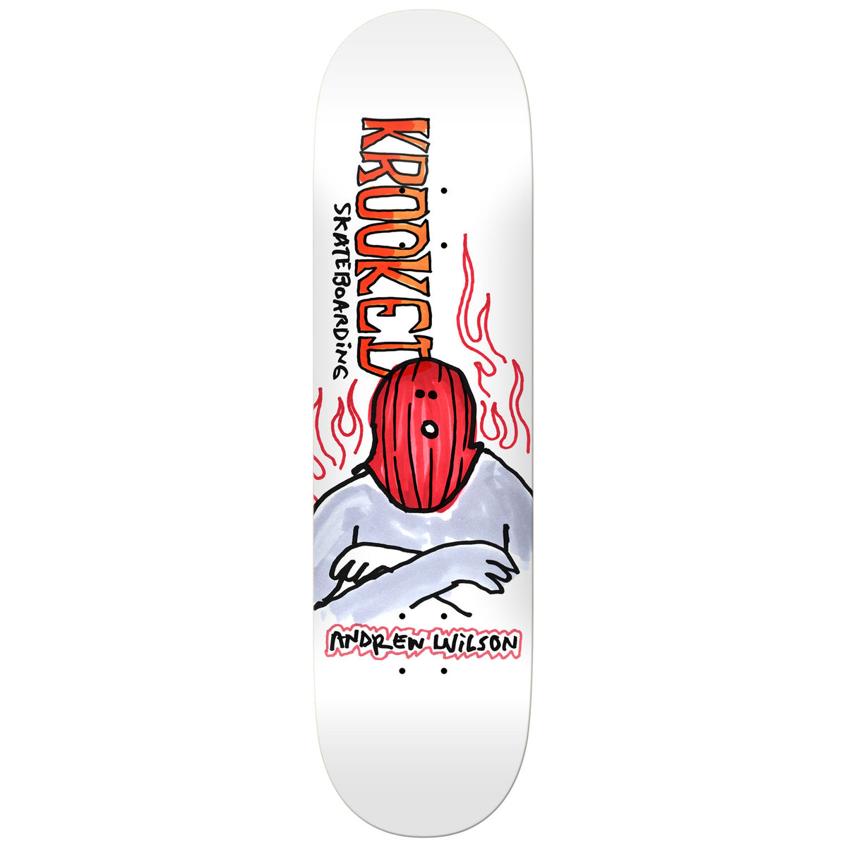 Krooked Wilson Fire Mask 8.75 Skateboard Deck