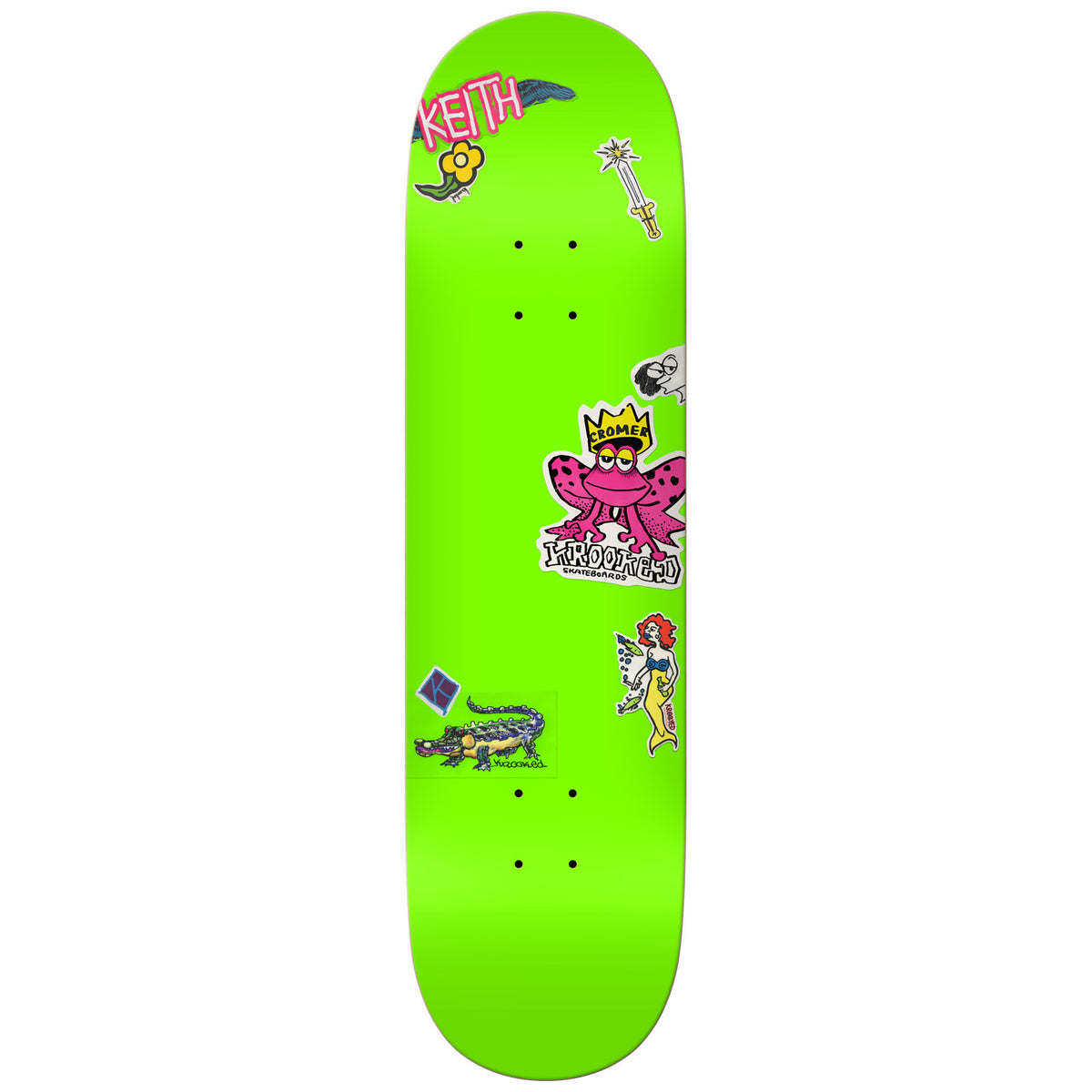 Krooked Cromer Neon Stickers 8.25 Skateboard Deck