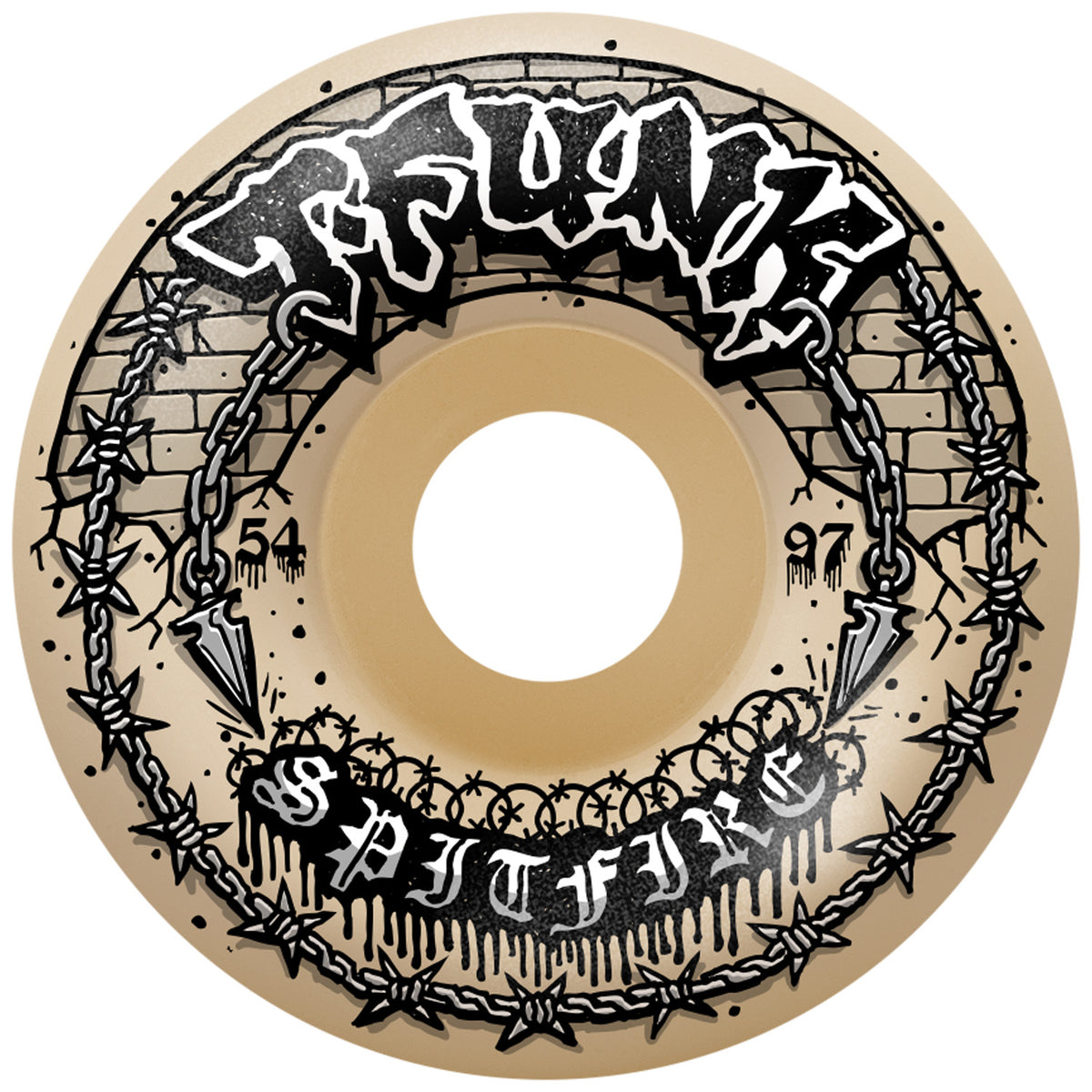 Spitfire Formula Four 97d Radial Full T-Funk Raw Skateboard Wheels
