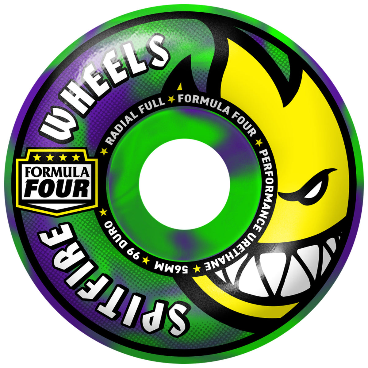 Spitfire Formula Four 99d Radial Full Green/Purple Skateboard Wheels