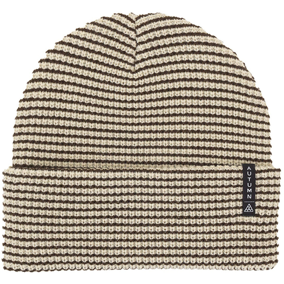 NST x Autumn Stripe Beanie Natural Chocolate Brown