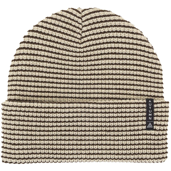 NST x Autumn Stripe Beanie Natural Chocolate Brown