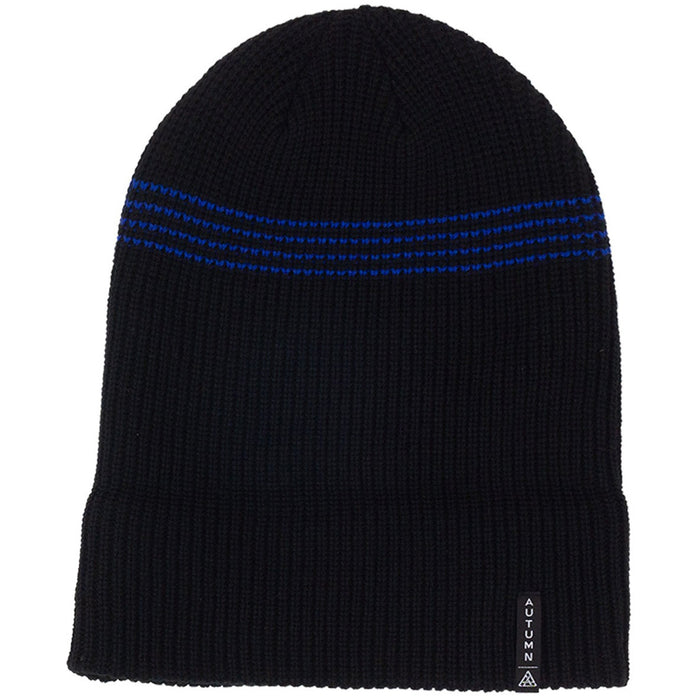 NST x Autumn Mini Stripe Beanie Black Cobalt Blue
