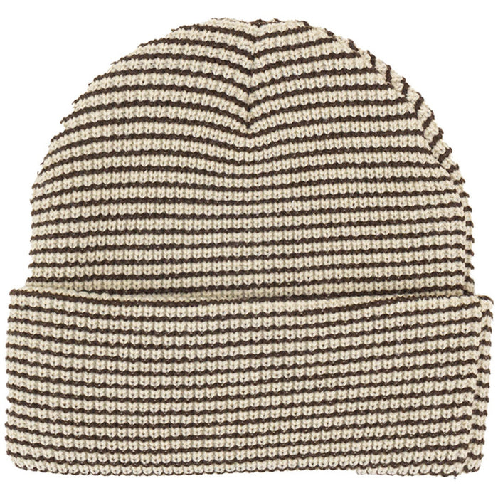 NST x Autumn Stripe Beanie Natural Chocolate Brown