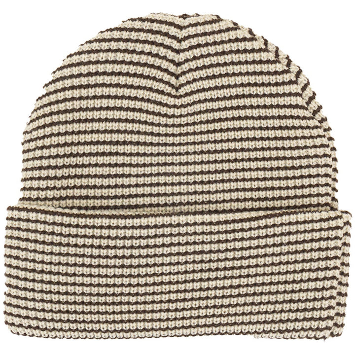 NST x Autumn Stripe Beanie Natural Chocolate Brown