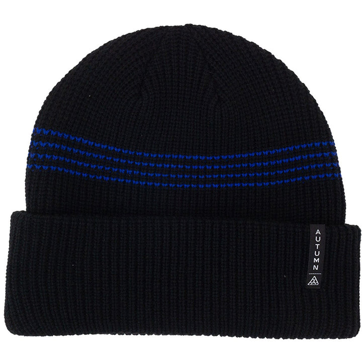 NST x Autumn Mini Stripe Beanie Black Cobalt Blue