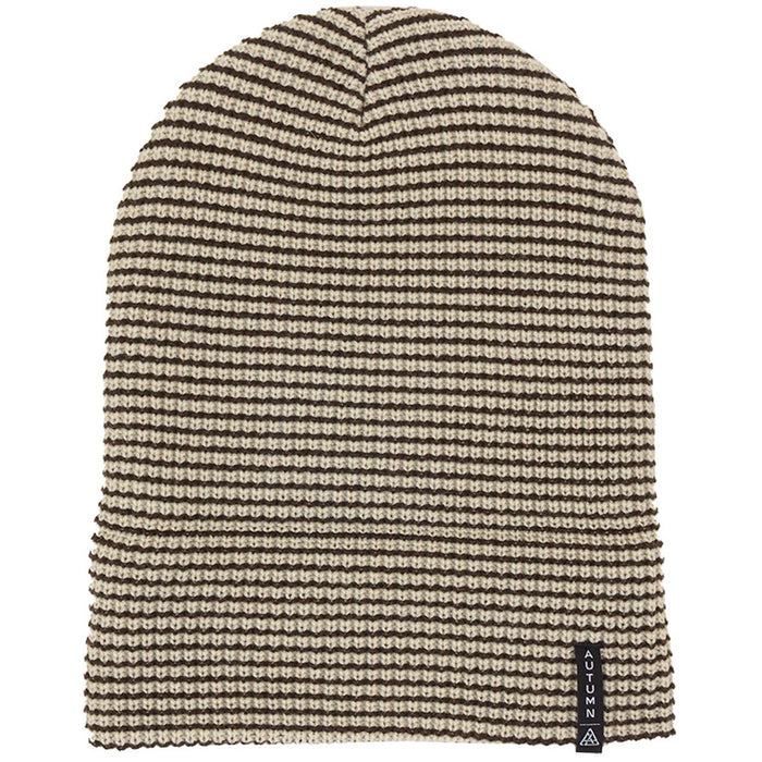 NST x Autumn Stripe Beanie Natural Chocolate Brown
