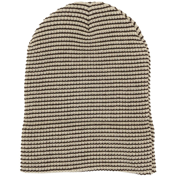 NST x Autumn Stripe Beanie Natural Chocolate Brown