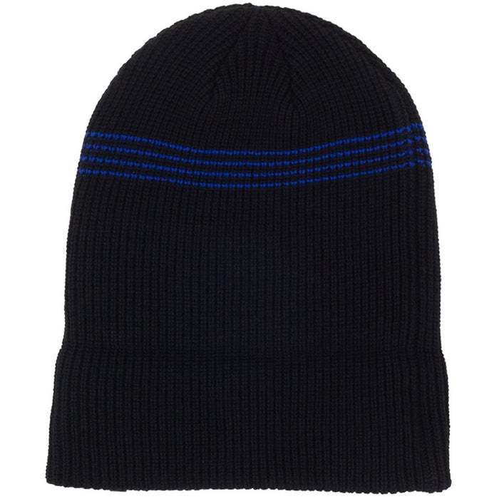 NST x Autumn Mini Stripe Beanie Black Cobalt Blue