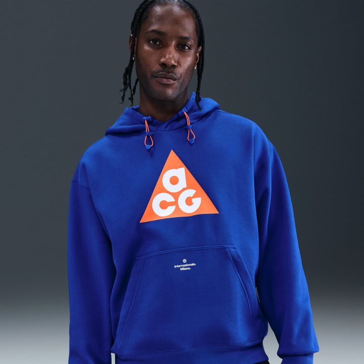 Nike Inter Milan ACG Thermal-Fit Tuff Fleece Pullover Hoodie - Men's Hyper Blue/Safety Orange/White
