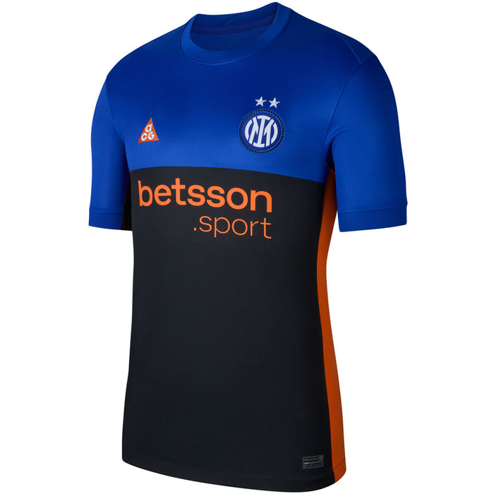 Nike Inter Milan Dri-Fit Short-Sleeve Jersey - Men's Hyper Blue/Black/Safety Orange