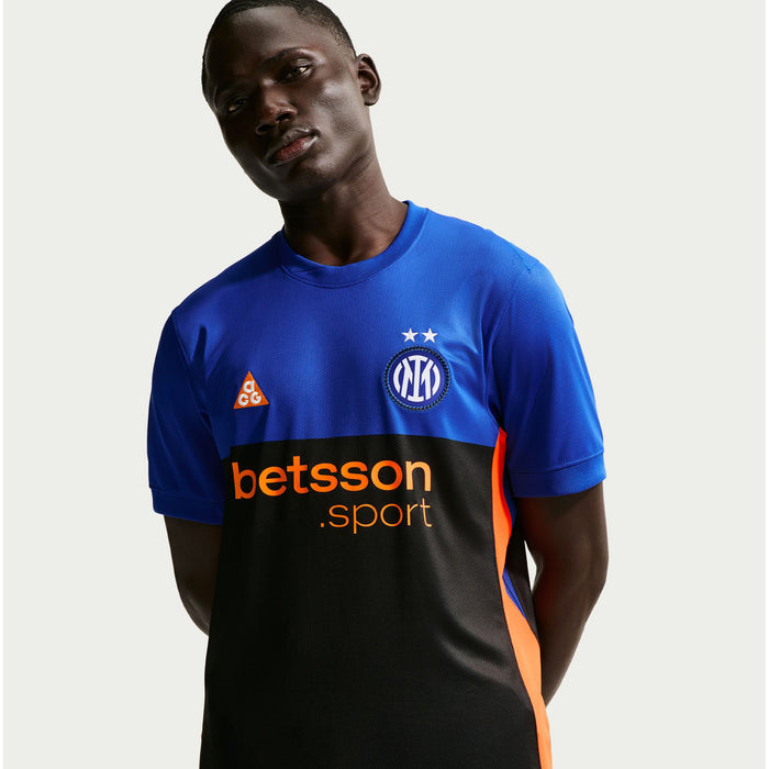 Nike Inter Milan Dri-Fit Short-Sleeve Jersey - Men's Hyper Blue/Black/Safety Orange