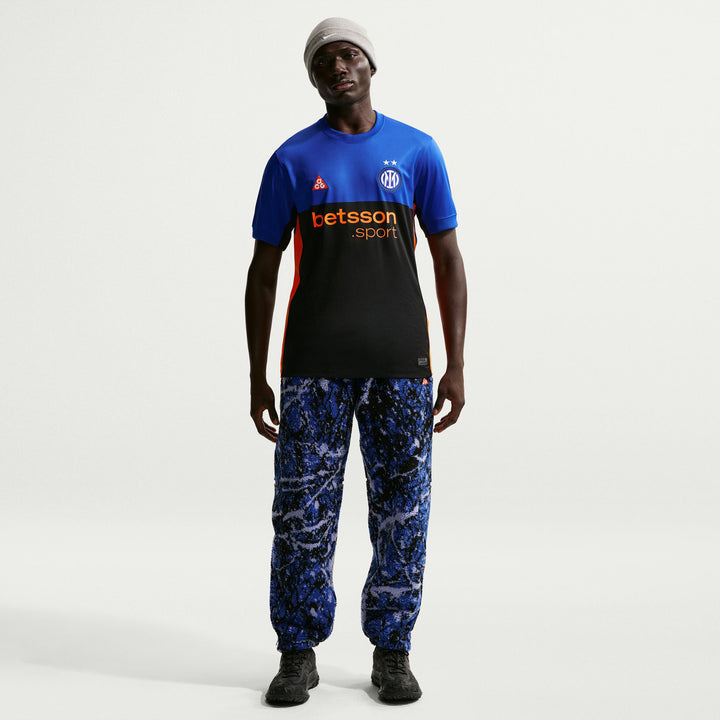 Nike Inter Milan Dri-Fit Short-Sleeve Jersey - Men's Hyper Blue/Black/Safety Orange