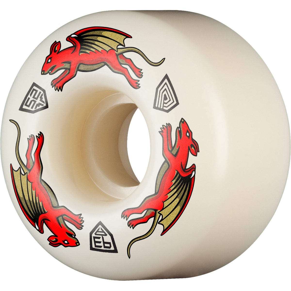 Powell Peralta Dragon Formula Red Nano Rats AV4 93a Asymmetrical Skateboard Wheels