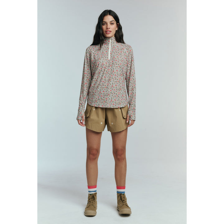 The Great Outdoors The Embridered Cargo Shorts - Women's Khaki With Daisy Embroidery