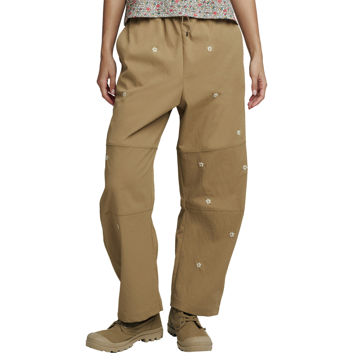 The Great Outdoors The Embroidered Outpost Pants - Women's Khaki With Daisy Embroidery