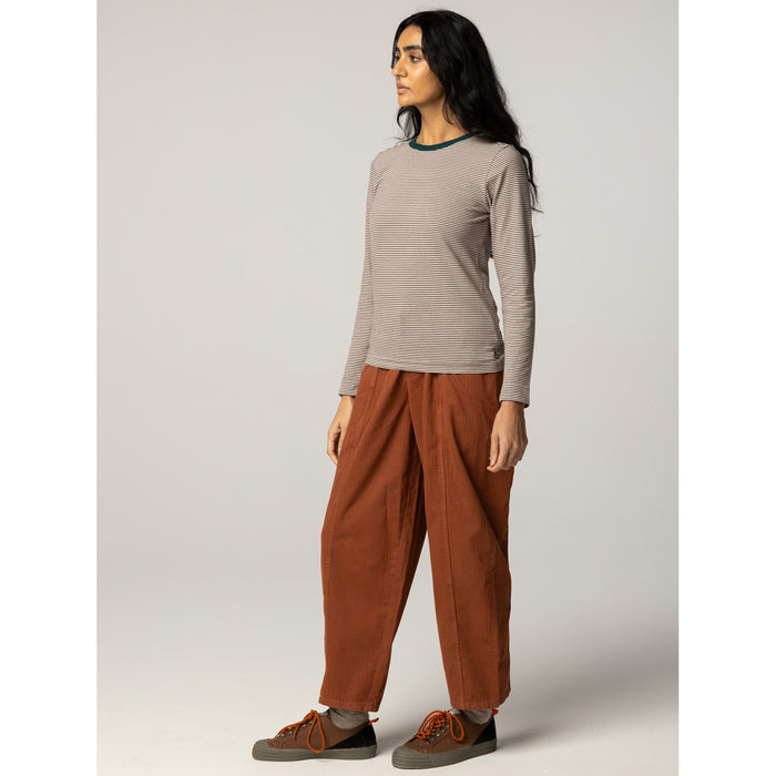 Finisterre Eldon Stripe Long-Sleeve T-Shirt - Women's Burnt Heather/Ecru/Dark Ocean