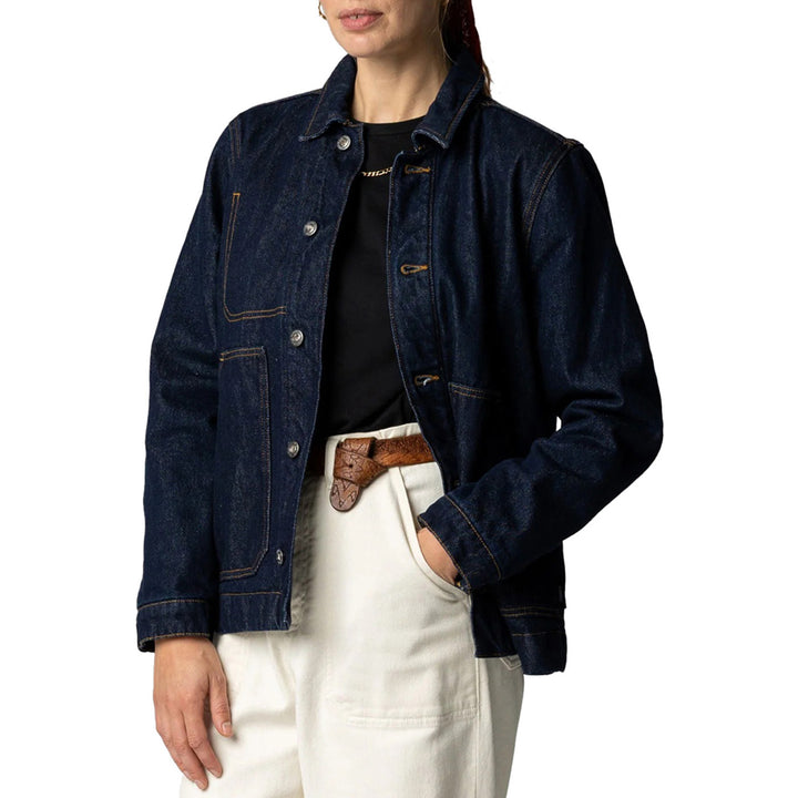 Finisterre Yarrel Quilted Denim Chore Jacket - Women's Dark Indigo Denim
