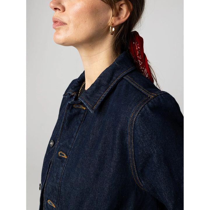 Finisterre Yarrel Quilted Denim Chore Jacket - Women's Dark Indigo Denim