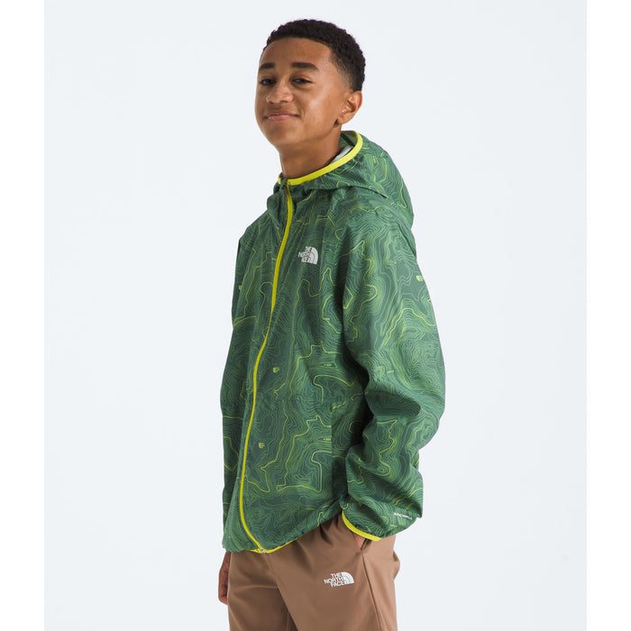 The North Face Cyclone Windbreaker Jacket - Boys' Duck Green TNF Topo Print