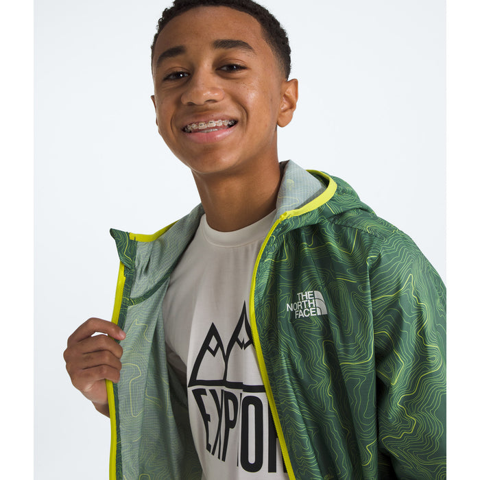 The North Face Cyclone Windbreaker Jacket - Boys' Duck Green TNF Topo Print