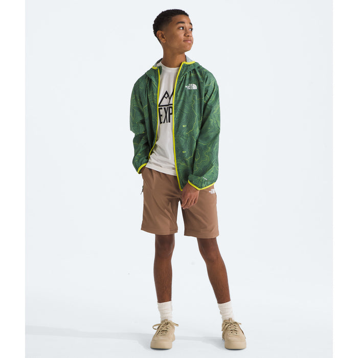 The North Face Cyclone Windbreaker Jacket - Boys' Duck Green TNF Topo Print