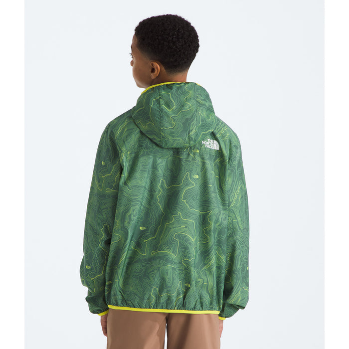 The North Face Cyclone Windbreaker Jacket - Boys' Duck Green TNF Topo Print