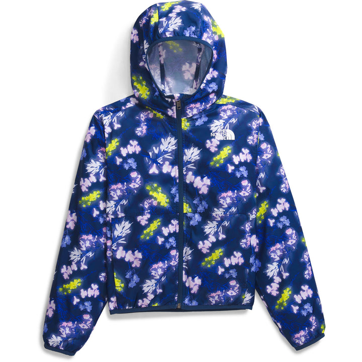 The North Face Cyclone Windbreaker Jacket - Girls' Estate Blue Florescent Floral Print