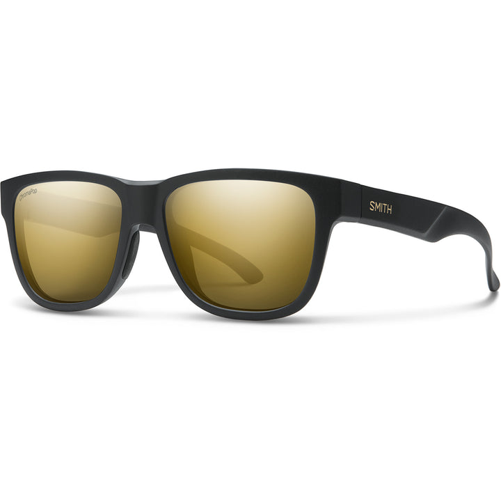 Smith Lowdown Slim 2 Sunglasses Matte Black Gold/ChromaPop Polarized Gold Mirror