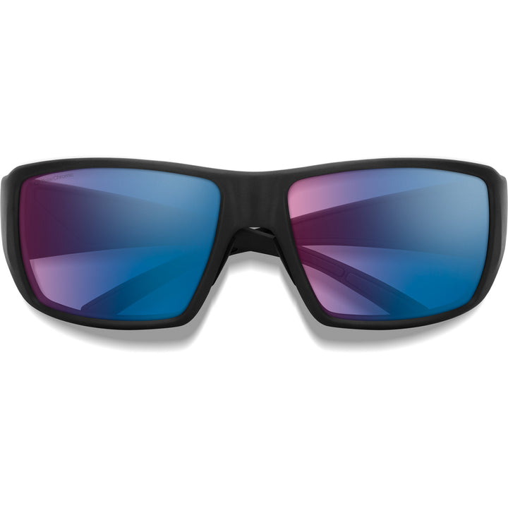 Smith Guide's Choice S Sunglasses Matte Black/ChromaPop Glass Polarchromic Rose Blue Mirror