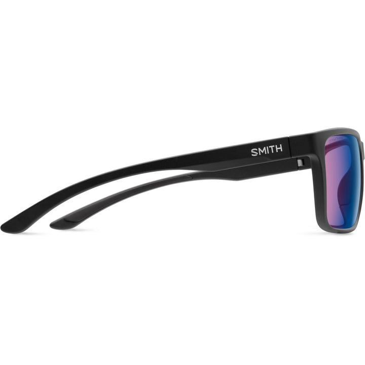 Smith Riptide Sunglasses Matte Black/ChromaPop Glass Polarchromic Rose Blue Mirror