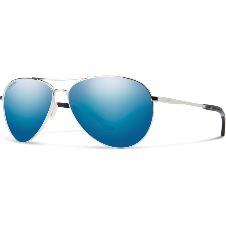 Smith Langley 2 Sunglasses Silver/ChromaPop Polarized Blue Mirror