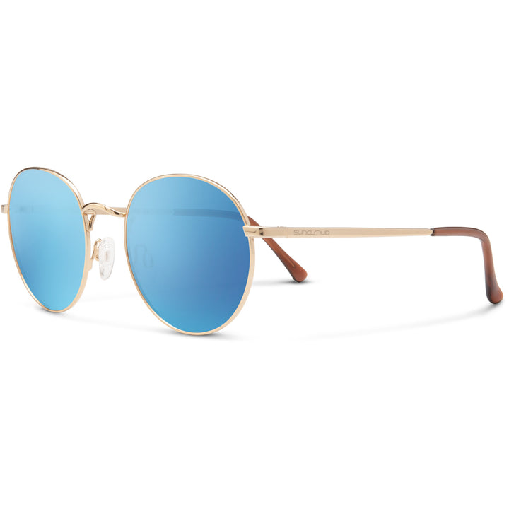 Suncloud Bridge City Sunglasses Gold/Polarized Aqua Mirror