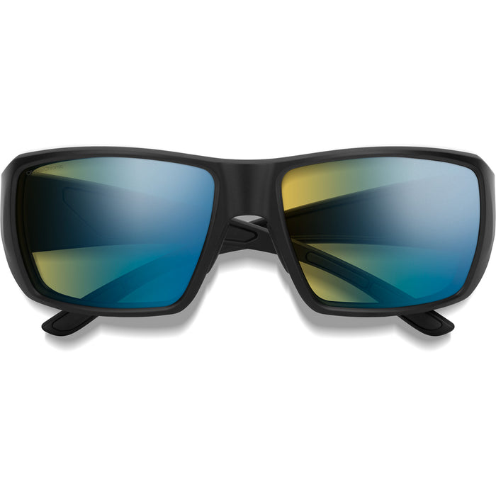 Smith Guide's Choice S Sunglasses Matte Black/ChromaPop Glass Polarchromic Yellow Blue Mirror