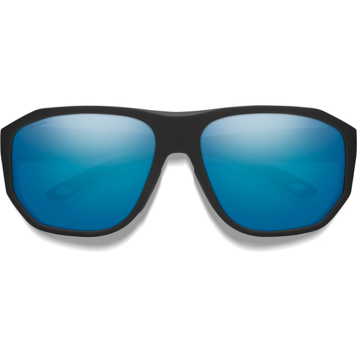 Smith Outrigger Sunglasses Matte Black/ChromaPop Glass Polarized Blue Mirror