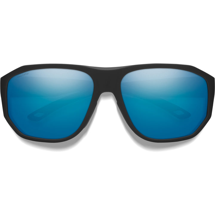Smith Outrigger Sunglasses Matte Black/ChromaPop Glass Polarized Blue Mirror