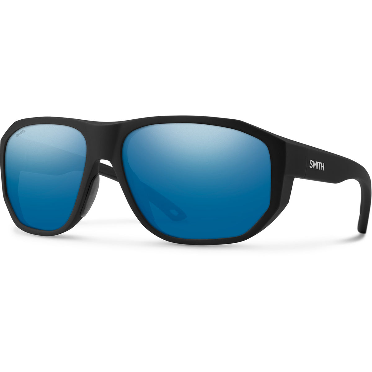 Smith Outrigger Sunglasses Matte Black/ChromaPop Glass Polarized Blue Mirror