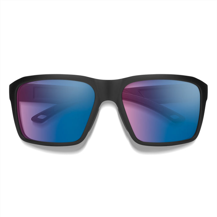 Smith Backcast Sunglasses Matte Black/ChromaPop Glass Polarchromic Rose Blue Mirror